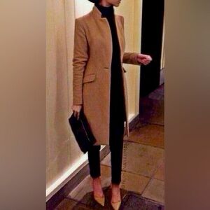 All Saints Camel Virgin Wool Coat